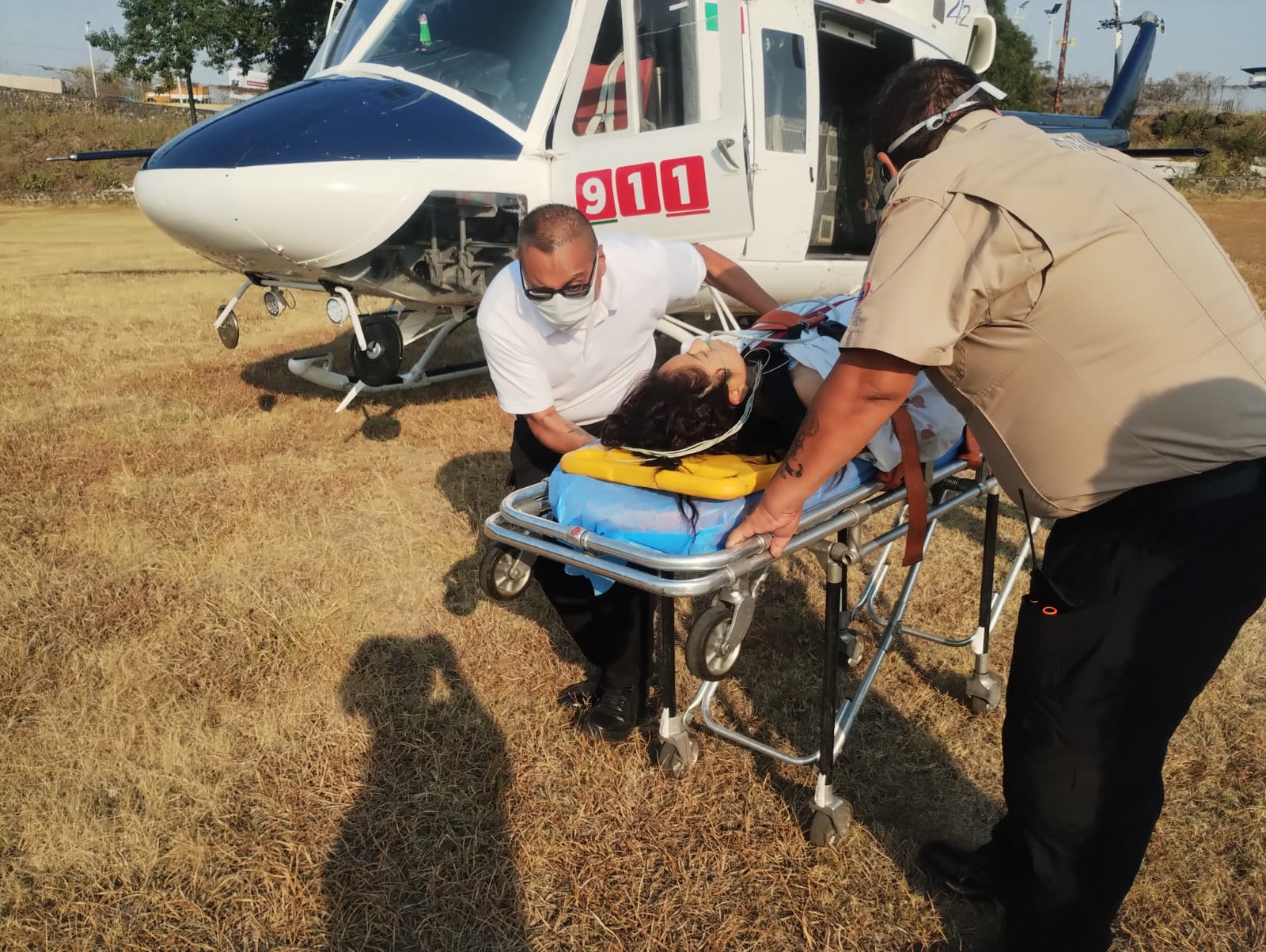 Trasladan en helicóptero de Seguridad Pública a mujer accidentada ...